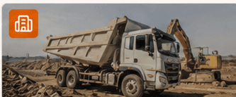 Heavy truck operating at a construction site